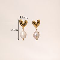 1 Pair Retro Geometric Plating Inlay Copper Artificial Pearls 18k Gold Plated Drop Earrings sku image 1
