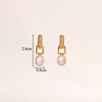 1 Paar Glam Retro Geometrisch Überzug Inlay Kupfer Künstliche Perlen 18 Karat Vergoldet Tropfenohrringe sku image 1