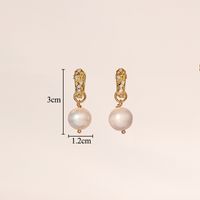 1 Paar Glam Retro Geometrisch Überzug Inlay Kupfer Künstliche Perlen 18 Karat Vergoldet Tropfenohrringe sku image 2