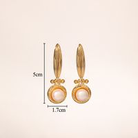 1 Pair Glam Retro Geometric Plating Inlay Copper Freshwater Pearl 18k Gold Plated Drop Earrings sku image 2