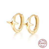 1 Pair Vintage Style Simple Style Star Plating Sterling Silver 18k Gold Plated White Gold Plated Earrings main image 1