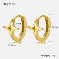 1 Pair Vintage Style Simple Style Star Plating Sterling Silver 18k Gold Plated White Gold Plated Earrings main image 3