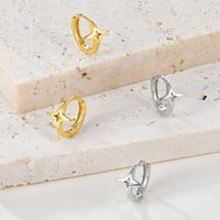 1 Pair Vintage Style Simple Style Star Plating Sterling Silver 18k Gold Plated White Gold Plated Earrings main image 4