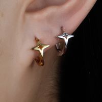 1 Pair Vintage Style Simple Style Star Plating Sterling Silver 18k Gold Plated White Gold Plated Earrings main image 2