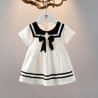 Preppy Style Color Block Cotton Girls Dresses sku image 7