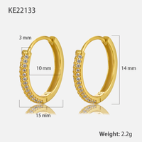 1 Pair Vintage Style Simple Style Circle Plating Inlay Sterling Silver Zircon 18k Gold Plated White Gold Plated Hoop Earrings main image 4