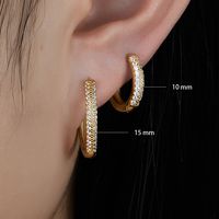 1 Pair Ig Style Simple Style Circle Plating Inlay Sterling Silver Zircon 18k Gold Plated White Gold Plated Earrings main image 1