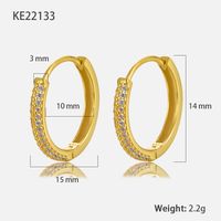 1 Pair Ig Style Simple Style Circle Plating Inlay Sterling Silver Zircon 18k Gold Plated White Gold Plated Earrings main image 3