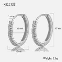 1 Pair Vintage Style Simple Style Circle Plating Inlay Sterling Silver Zircon 18k Gold Plated White Gold Plated Hoop Earrings sku image 4