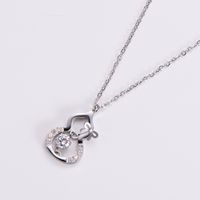 304 Stainless Steel 18K Gold Plated Rose Gold Plated Elegant Lady Plating Inlay Letter Star Heart Shape Zircon Pendant Necklace sku image 9