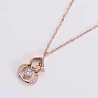 304 Stainless Steel 18K Gold Plated Rose Gold Plated Elegant Lady Plating Inlay Letter Star Heart Shape Zircon Pendant Necklace sku image 21