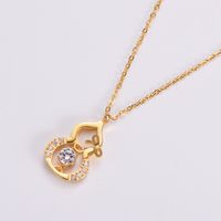 304 Stainless Steel 18K Gold Plated Rose Gold Plated Elegant Lady Plating Inlay Letter Star Heart Shape Zircon Pendant Necklace sku image 20