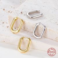 1 Pair Vintage Style Simple Style Commute Square Plating Sterling Silver 18k Gold Plated White Gold Plated Earrings main image video