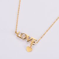 304 Stainless Steel 18K Gold Plated Rose Gold Plated Elegant Lady Plating Inlay Letter Star Heart Shape Zircon Pendant Necklace sku image 12