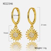 1 Pair Elegant Vintage Style Flower Plating Inlay Sterling Silver Zircon 18K Gold Plated White Gold Plated Drop Earrings main image 10