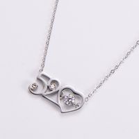 304 Stainless Steel 18K Gold Plated Rose Gold Plated Elegant Lady Plating Inlay Letter Star Heart Shape Zircon Pendant Necklace sku image 1