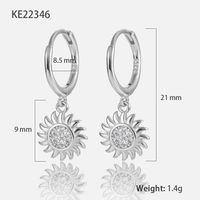 1 Pair Elegant Vintage Style Flower Plating Inlay Sterling Silver Zircon 18K Gold Plated White Gold Plated Drop Earrings sku image 2