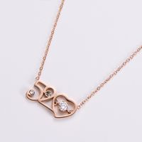 304 Stainless Steel 18K Gold Plated Rose Gold Plated Elegant Lady Plating Inlay Letter Star Heart Shape Zircon Pendant Necklace sku image 6