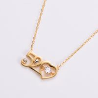 304 Stainless Steel 18K Gold Plated Rose Gold Plated Elegant Lady Plating Inlay Letter Star Heart Shape Zircon Pendant Necklace sku image 5