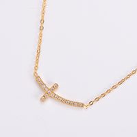 304 Stainless Steel 18K Gold Plated Rose Gold Plated Elegant Lady Plating Inlay Letter Star Heart Shape Zircon Pendant Necklace sku image 16