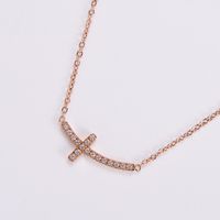 304 Stainless Steel 18K Gold Plated Rose Gold Plated Elegant Lady Plating Inlay Letter Star Heart Shape Zircon Pendant Necklace sku image 17