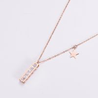 304 Stainless Steel 18K Gold Plated Rose Gold Plated Elegant Lady Plating Inlay Letter Star Heart Shape Zircon Pendant Necklace sku image 19