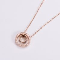 304 Stainless Steel 18K Gold Plated Rose Gold Plated Elegant Lady Plating Inlay Letter Star Heart Shape Zircon Pendant Necklace sku image 27