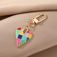 Cute Heart Shape Alloy Bag Pendant Keychain main image 5