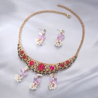 Vintage Style Ethnic Style Round Flower Butterfly Alloy Plating Inlay Zircon Women's Jewelry Set main image 5