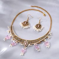 Vintage Style Ethnic Style Round Flower Butterfly Alloy Plating Inlay Zircon Women's Jewelry Set sku image 2