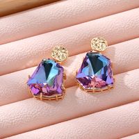 1 Pair Casual Simple Style Irregular Plating Inlay Crystal Glass Crystal Glass Drop Earrings main image 4