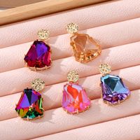 1 Pair Casual Simple Style Irregular Plating Inlay Crystal Glass Crystal Glass Drop Earrings main image 1
