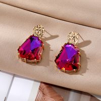 1 Pair Casual Simple Style Irregular Plating Inlay Crystal Glass Crystal Glass Drop Earrings main image 2