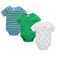 Casual Stripe Heart Shape Cotton Baby Rompers sku image 6