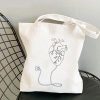 Unisex Casual Heart Shape Butterfly Shopping Bags sku image 2