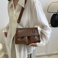 Women's Medium Pu Leather Solid Color Basic Vintage Style Streetwear Square Magnetic Buckle Shoulder Bag Crossbody Bag main image 5