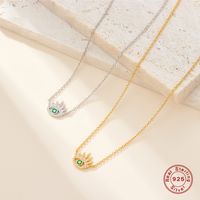 Simple Style Eye Sterling Silver Inlay Zircon 18k Gold Plated White Gold Plated Necklace main image 1