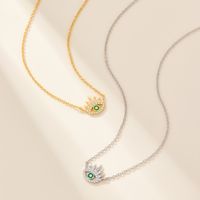 Simple Style Eye Sterling Silver Inlay Zircon 18k Gold Plated White Gold Plated Necklace main image 5
