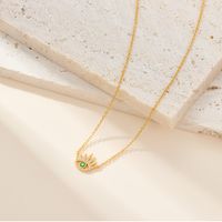 Simple Style Eye Sterling Silver Inlay Zircon 18k Gold Plated White Gold Plated Necklace sku image 1