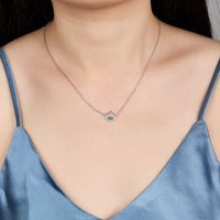 Simple Style Eye Sterling Silver Inlay Zircon 18k Gold Plated White Gold Plated Necklace main image 2