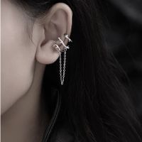 1 Piece Simple Style Commute C Shape Plating Chain Inlay Copper Pearl Zircon Ear Clips main image 6