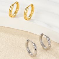 1 Pair Luxurious Simple Style Round Plating Inlay Sterling Silver Zircon 18k Gold Plated White Gold Plated Hoop Earrings main image 1