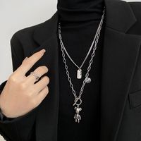 Ig Style Hip-hop Bear Alloy Titanium Steel Unisex Layered Necklaces Sweater Chain main image 3