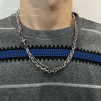 Hip-hop Modern Style Cross Alloy Titanium Steel Unisex Layered Necklaces main image 3