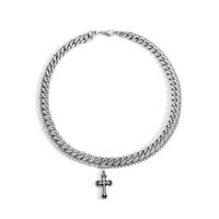 Hip-hop Rock Streetwear Cross Alloy Titanium Steel Chain Men's Layered Necklaces Pendant Necklace sku image 1