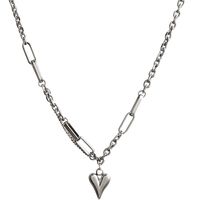 Ig Style Hip-hop Heart Shape Titanium Steel Pendant Necklace main image 2