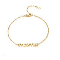 Sterling Silver White Gold Plated Gold Plated Casual Vacation Letter Plating Bracelets sku image 1