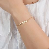 Sterling Silver Mama Simple Style Letter Plating Bracelets main image 5