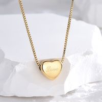 Casual Classic Style Love Heart Shape Titanium Steel Polishing Plating 18k Gold Plated Necklace main image 4