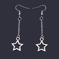 1 Pair French Style Simple Style Classic Style Star Hollow Out Alloy Drop Earrings sku image 1